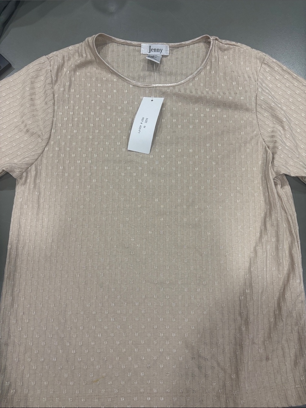 Jenny Bird Cream Short Sleeve Textured Knit Tee